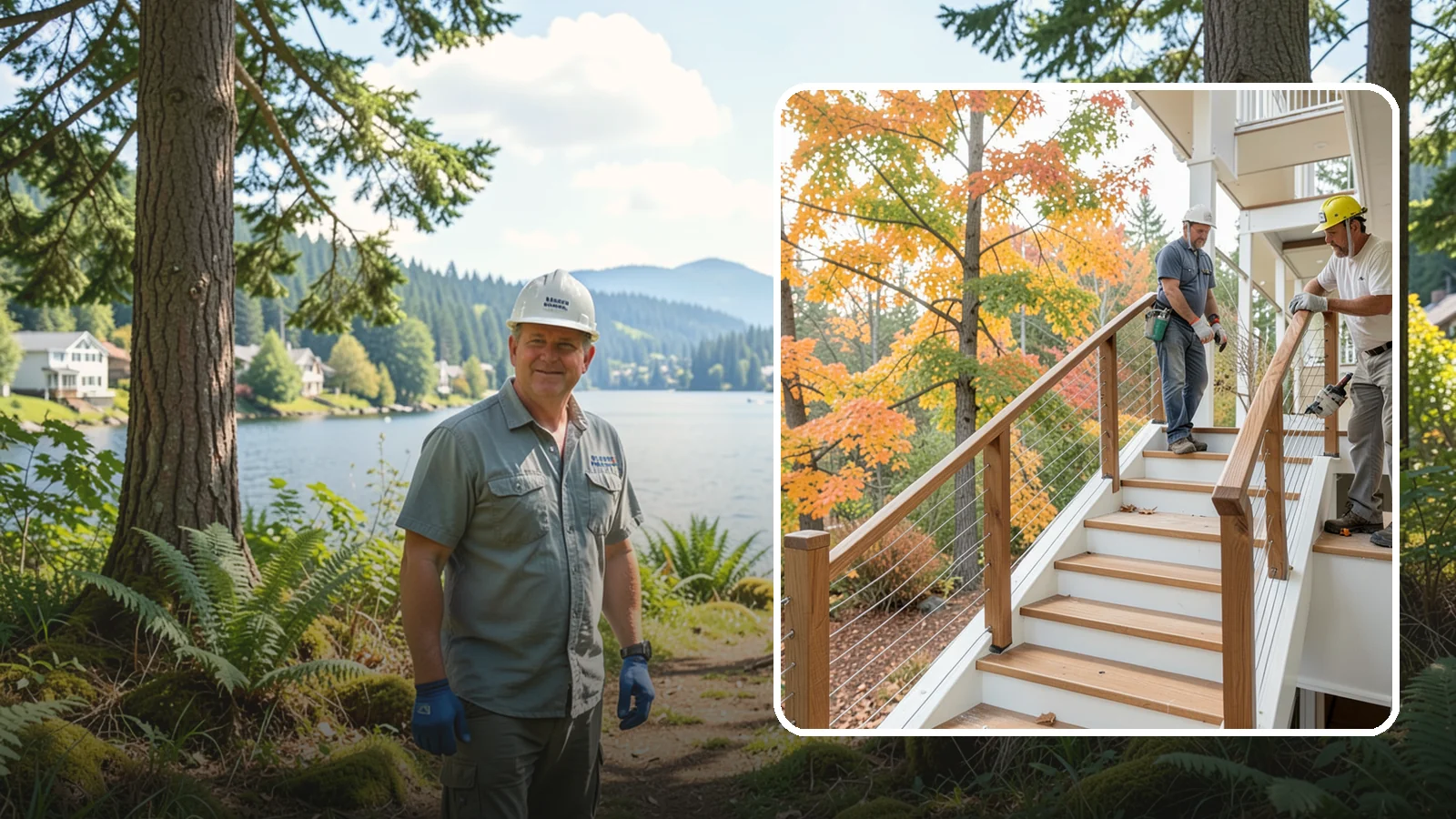 Cable Railing Installation in Milton, King County, WA - Modern stainless cable railings that preserve views while meeting safety codes.