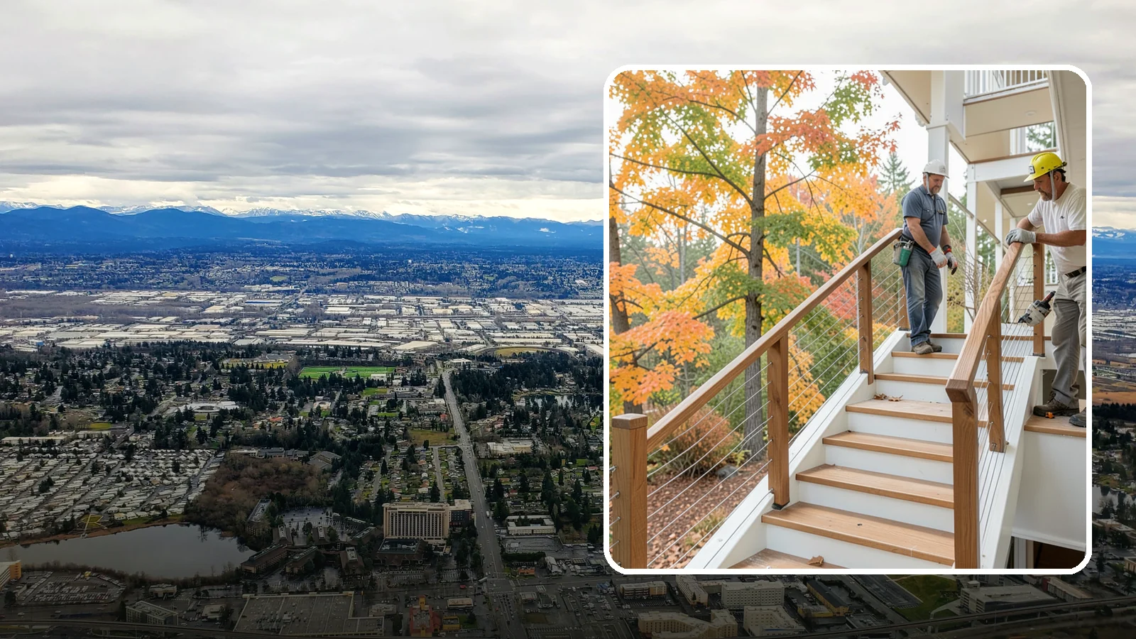 Cable Railing Installation in SeaTac, King County, WA - Modern stainless cable railings that preserve views while meeting safety codes.