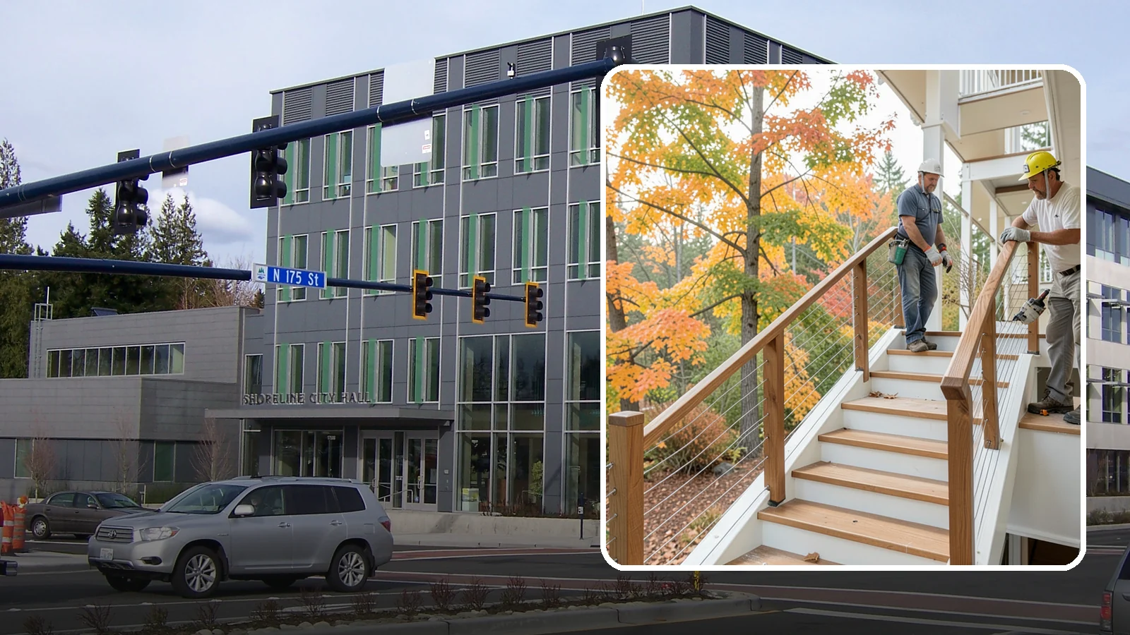 Cable Railing Installation in Shoreline, King County, WA - Modern stainless cable railings that preserve views while meeting safety codes.