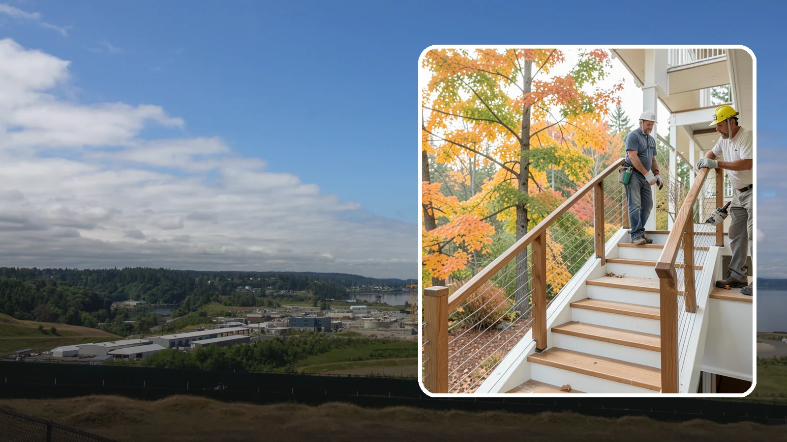 Cable Railing Installation in University Place, Pierce County, WA - Modern stainless cable railings that preserve views while meeting safety codes.