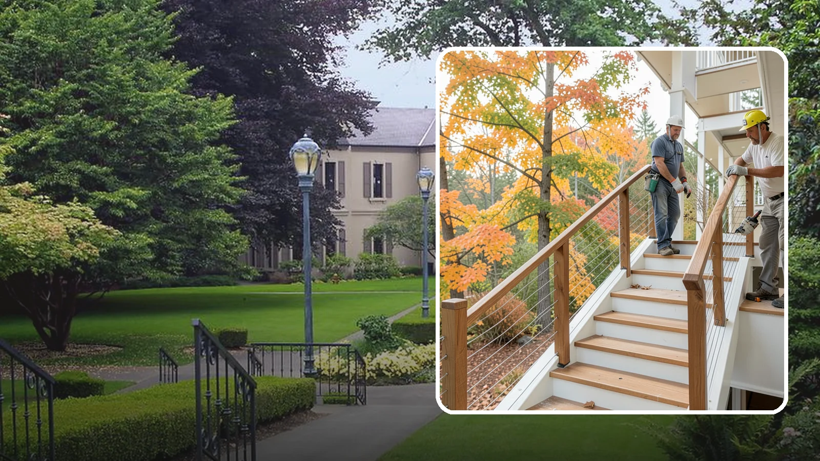 Cable Railing Installation in Woodinville, King County, WA - Modern stainless cable railings that preserve views while meeting safety codes.