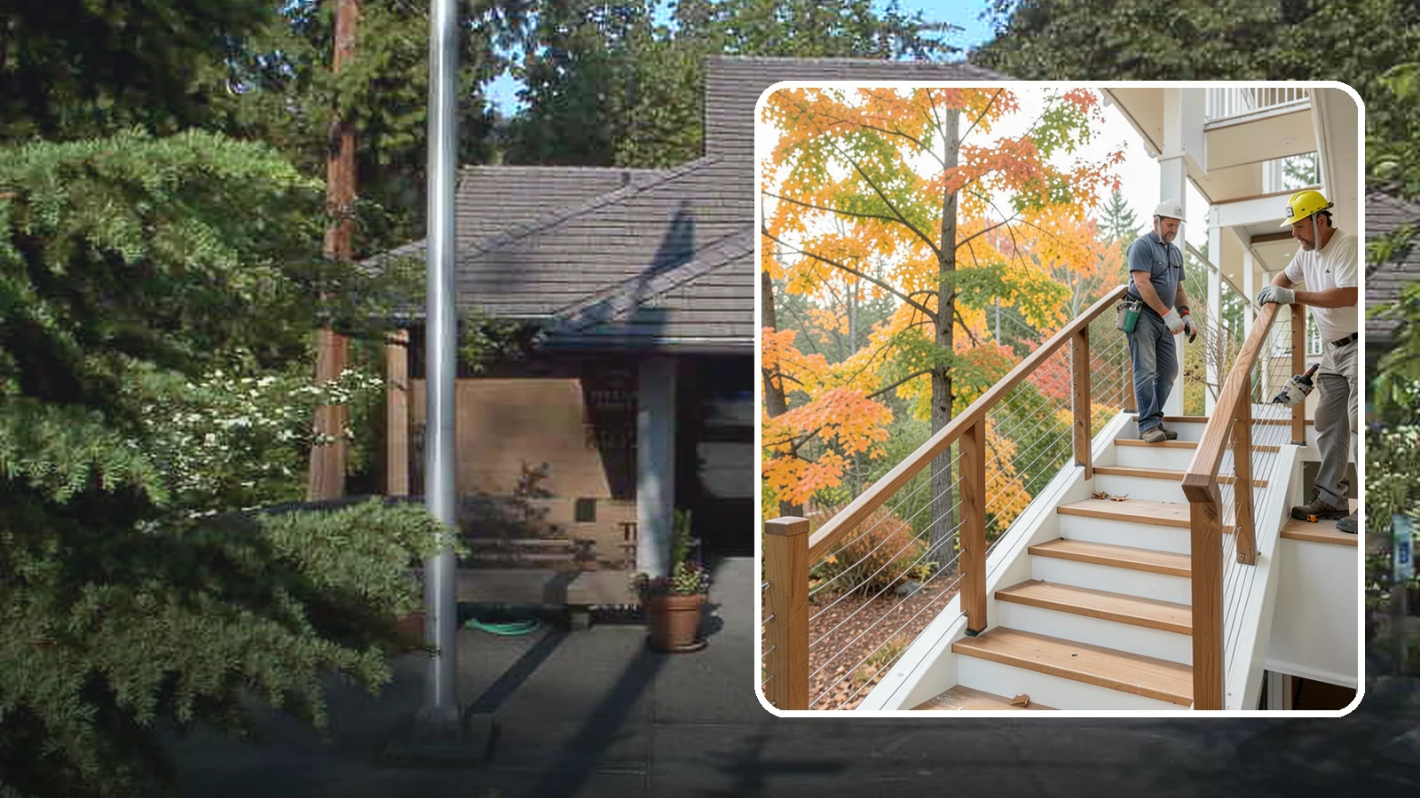 Cable Railing Installation in Yarrow Point, King County, WA - Modern stainless cable railings that preserve views while meeting safety codes.