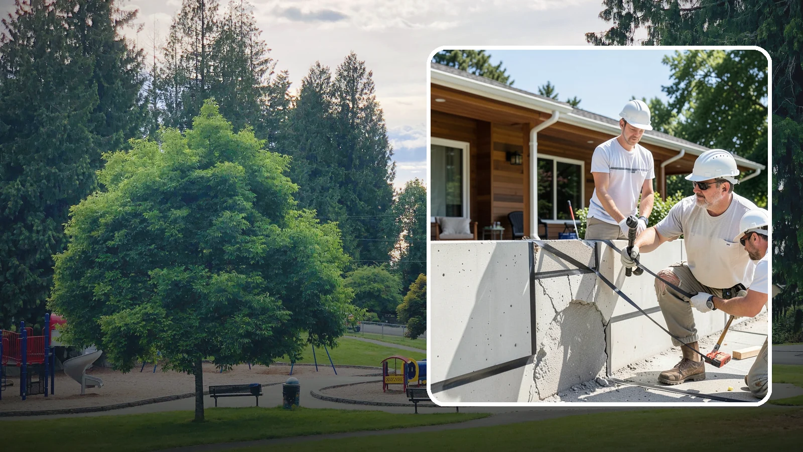 Carbon Fiber Wall Reinforcement in Bonney Lake, Pierce County, WA - We reinforce bowing foundation walls with carbon fiber straps that halt movement without heavy excavation.