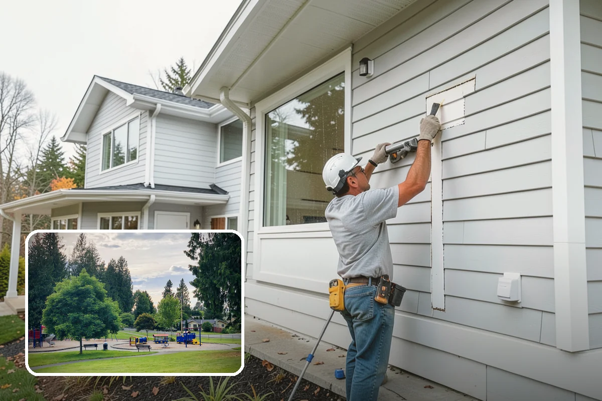 Carbon Fiber Wall Reinforcement in Bonney Lake, Pierce County, WA - Bowing walls stabilized against further inward movement