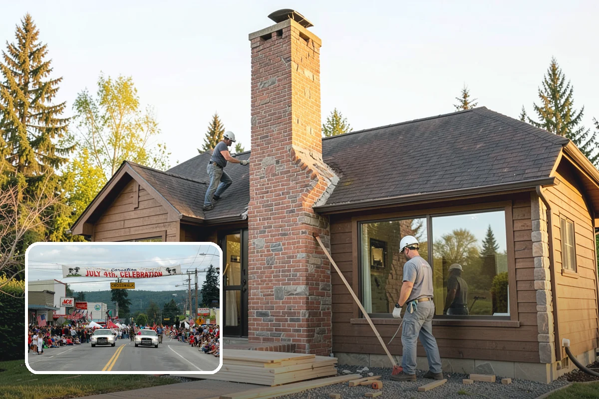 Carbon Fiber Wall Reinforcement in Carnation, King County, WA - Bowing walls stabilized against further inward movement