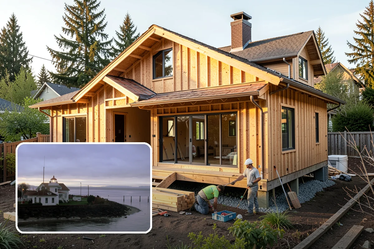Carbon Fiber Wall Reinforcement in Mukilteo, Snohomish County, WA - Bowing walls stabilized against further inward movement