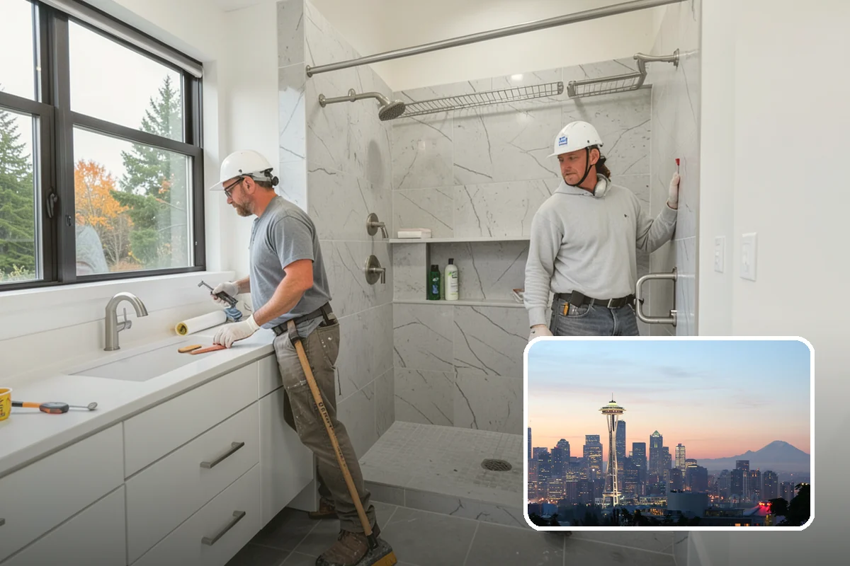 Carbon Fiber Wall Reinforcement in Seattle, King County, WA - Bowing walls stabilized against further inward movement