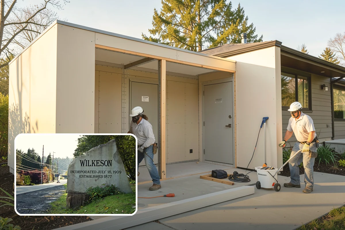 Carbon Fiber Wall Reinforcement in Wilkeson, Pierce County, WA - Bowing walls stabilized against further inward movement