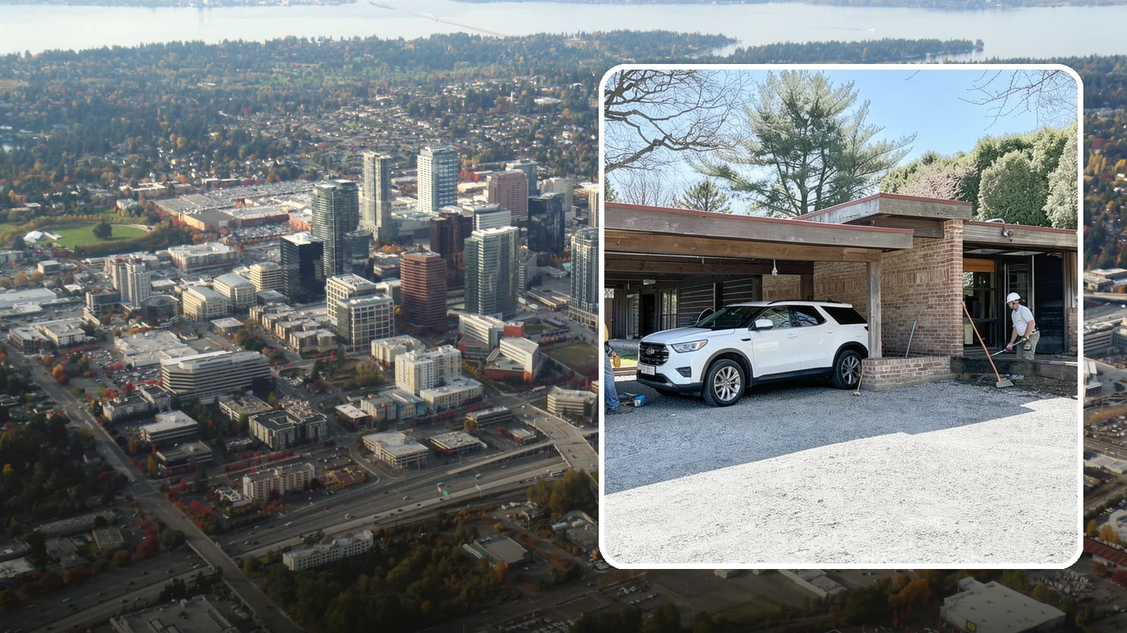 Carport Construction in Bellevue, King County, WA - An open-sided covered structure that shelters vehicles, boats, or equipment.