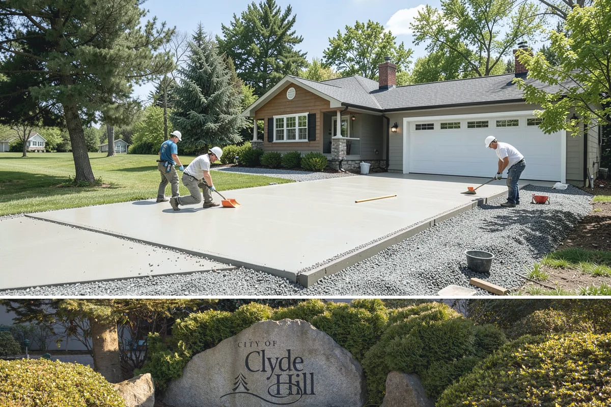 Carport Construction in Clyde Hill, King County, WA - Footings and roofing go in best during dry weather, making summer the ideal window for a carport build.