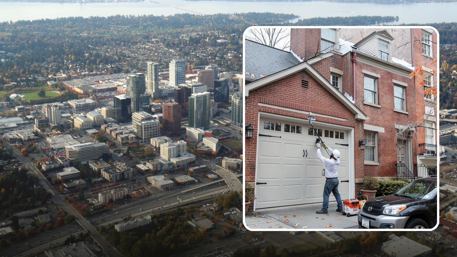 Carriage Garage Door Installation in Bellevue, King County, WA - Installing carriage-style garage doors that bring classic swing-out charm with the ease of modern overhead operation.