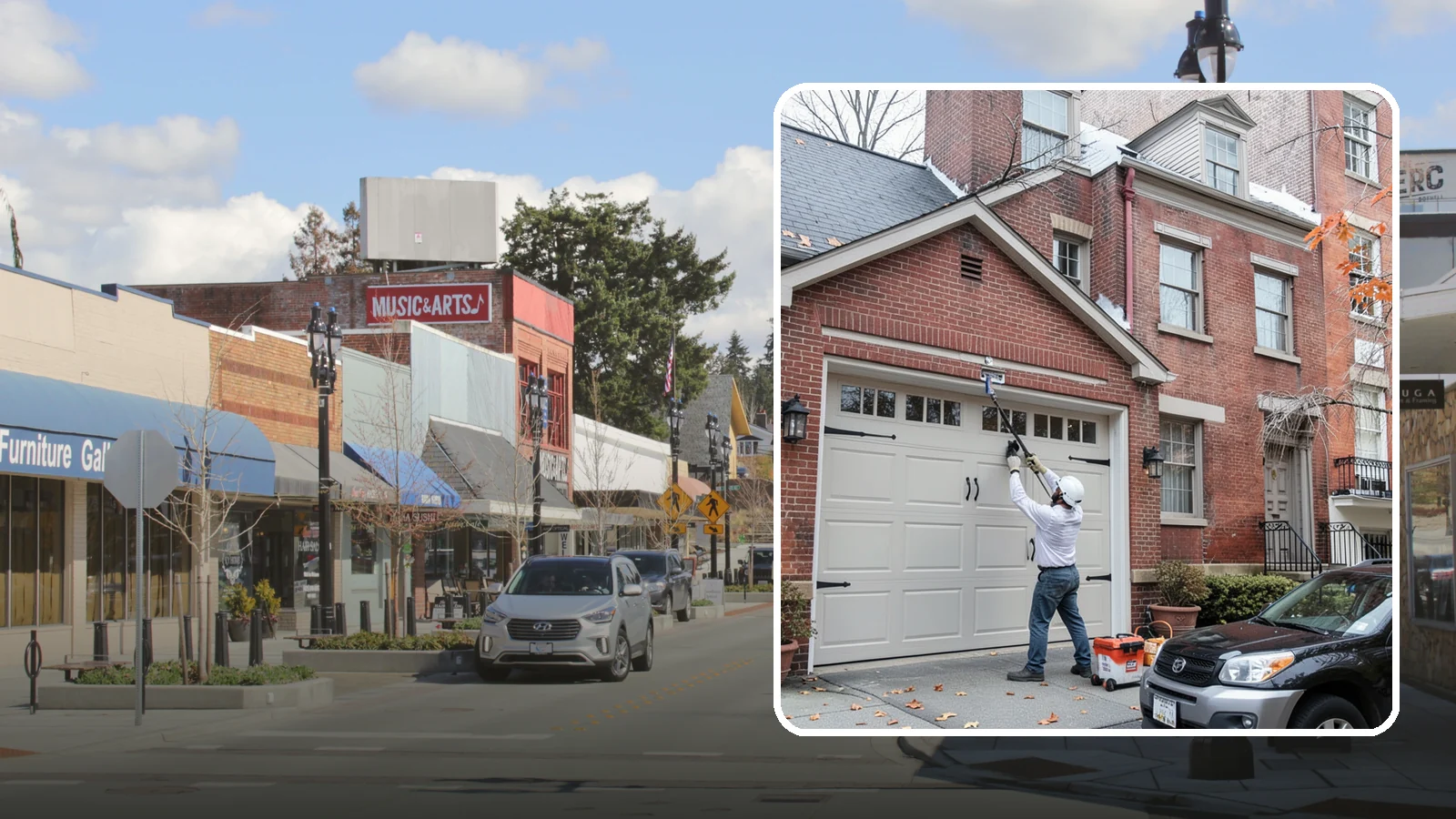 Carriage Garage Door Installation in Bothell, King County, WA - Installing carriage-style garage doors that bring classic swing-out charm with the ease of modern overhead operation.
