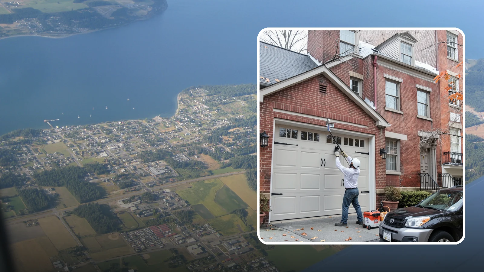Carriage Garage Door Installation in Coupeville, Island County, WA - Installing carriage-style garage doors that bring classic swing-out charm with the ease of modern overhead operation.