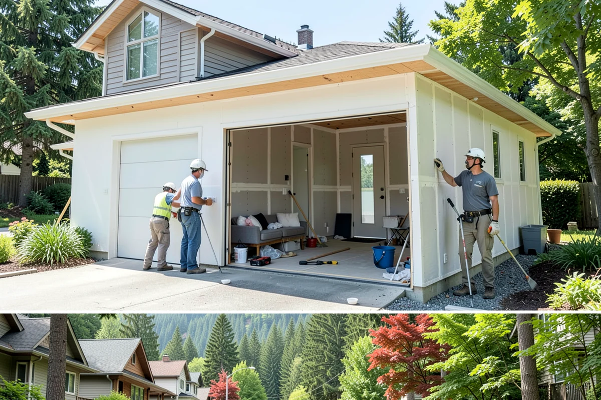 Carriage Garage Door Installation in Darrington, Snohomish County, WA - These doors can be installed year-round, with fall a good time to seal the garage before winter.