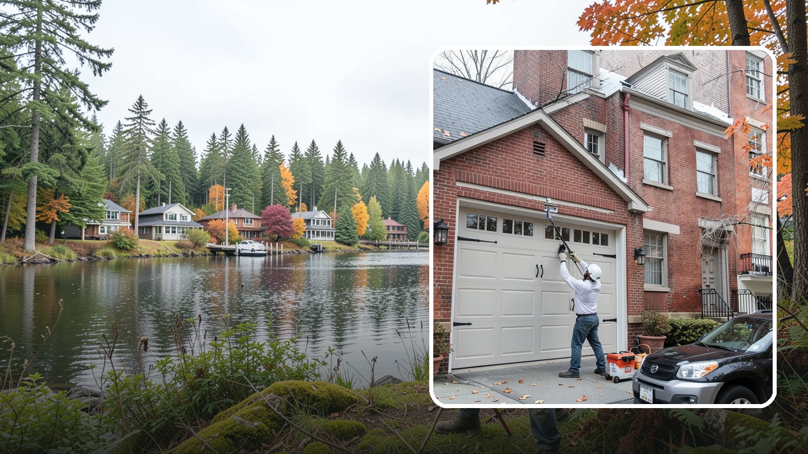 Carriage Garage Door Installation in La Conner, Skagit County, WA - Installing carriage-style garage doors that bring classic swing-out charm with the ease of modern overhead operation.