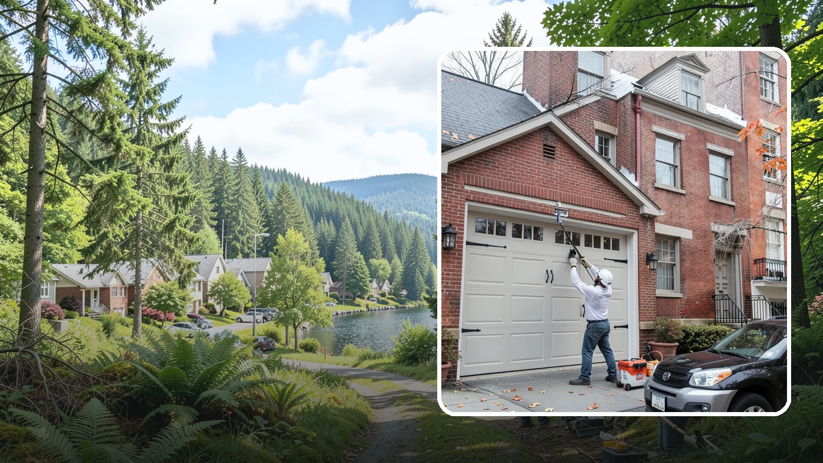 Carriage Garage Door Installation in Lake Forest Park, King County, WA - Installing carriage-style garage doors that bring classic swing-out charm with the ease of modern overhead operation.