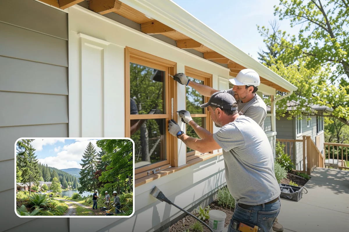 Carriage Garage Door Installation in Lake Forest Park, King County, WA - Classic carriage look with modern overhead operation