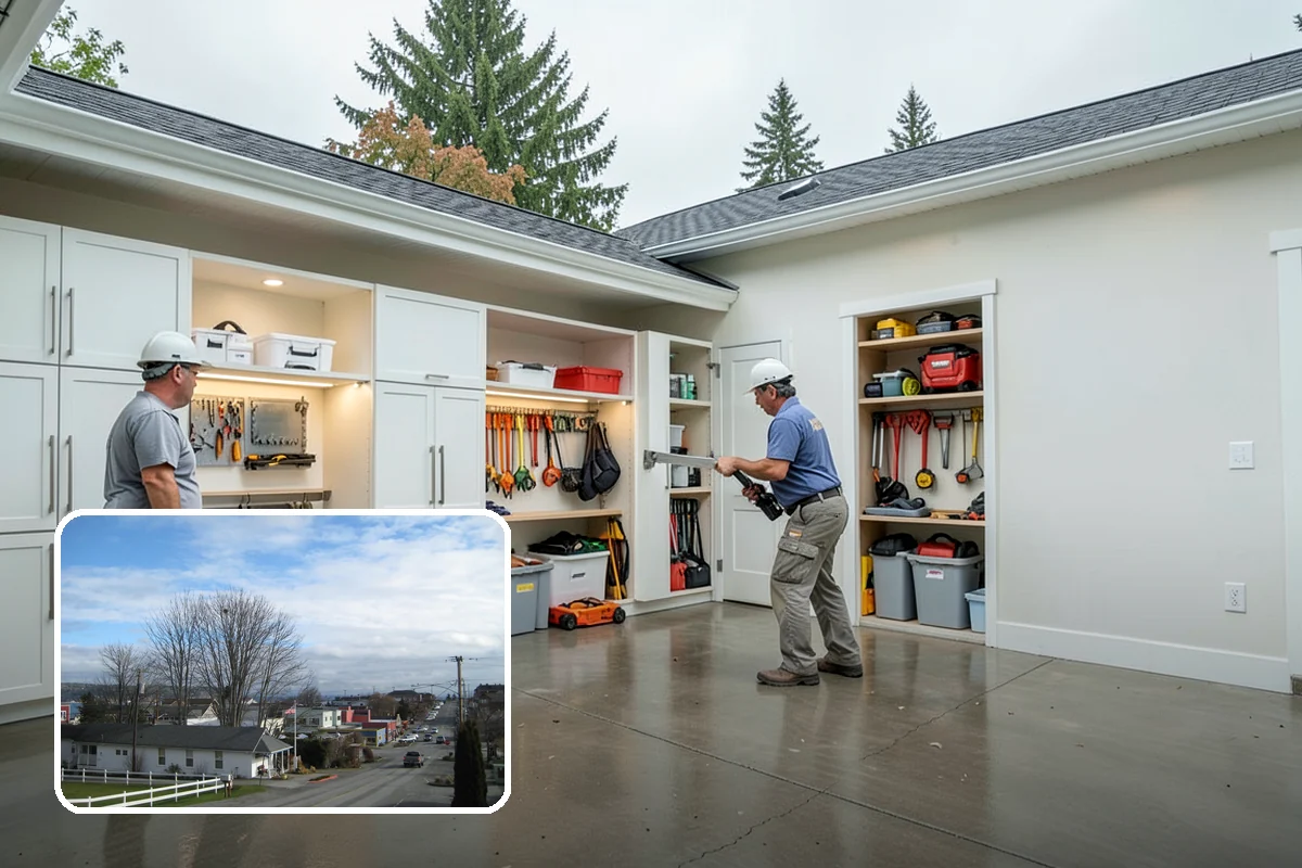 Carriage Garage Door Installation in Langley, Island County, WA - Classic carriage look with modern overhead operation