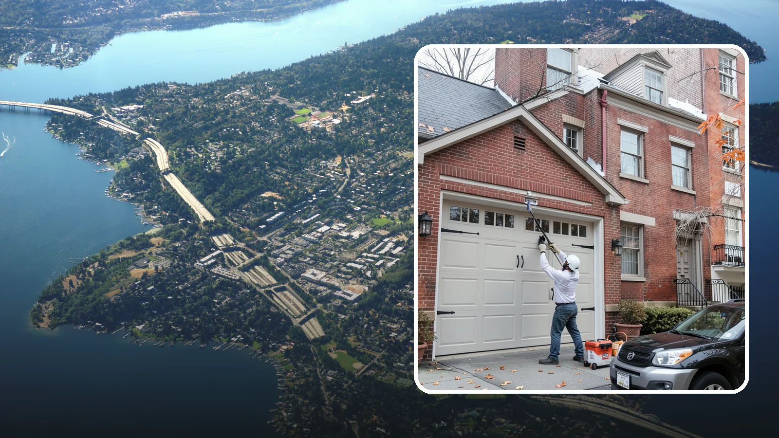 Carriage Garage Door Installation in Mercer Island, King County, WA - Installing carriage-style garage doors that bring classic swing-out charm with the ease of modern overhead operation.