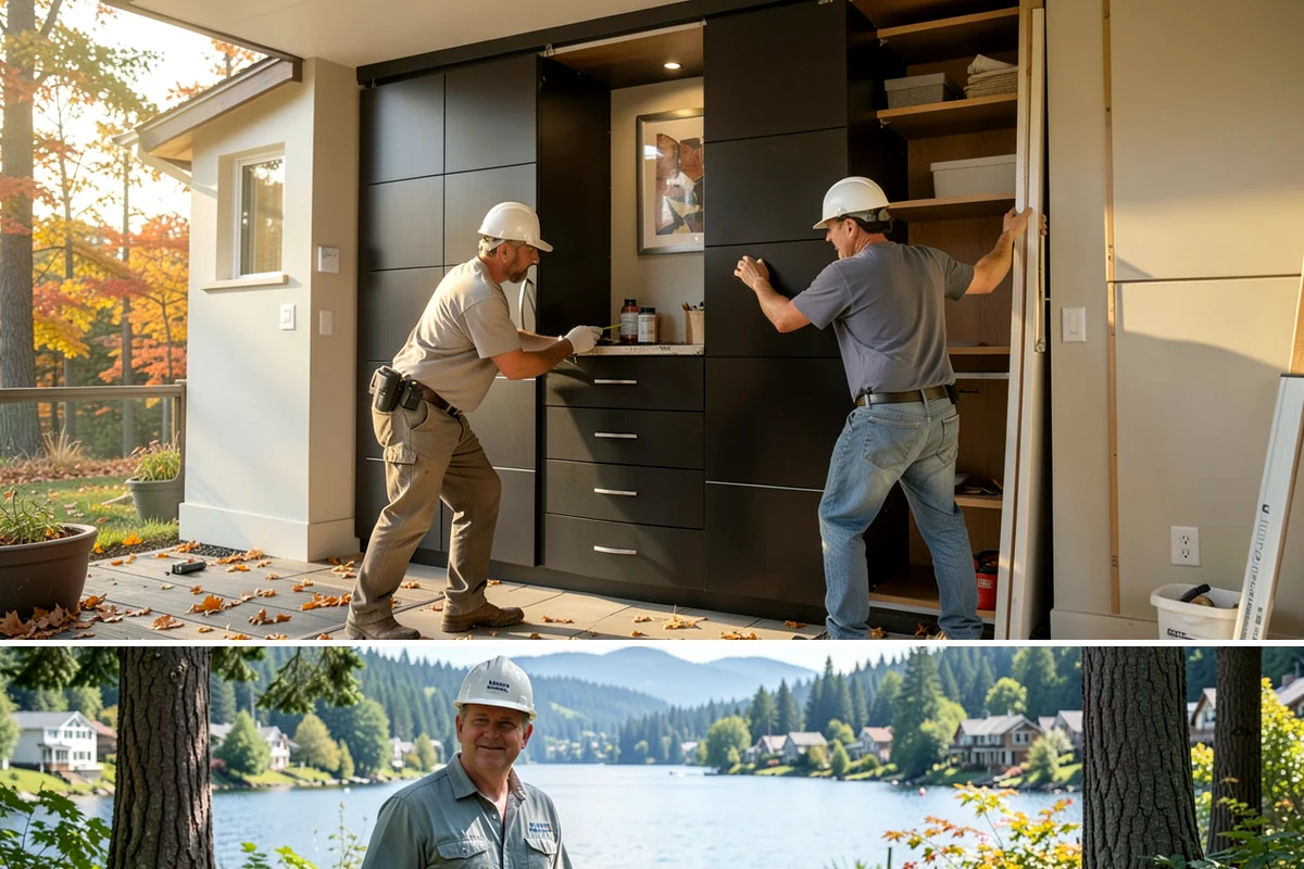 Carriage Garage Door Installation in Milton, King County, WA - These doors can be installed year-round, with fall a good time to seal the garage before winter.