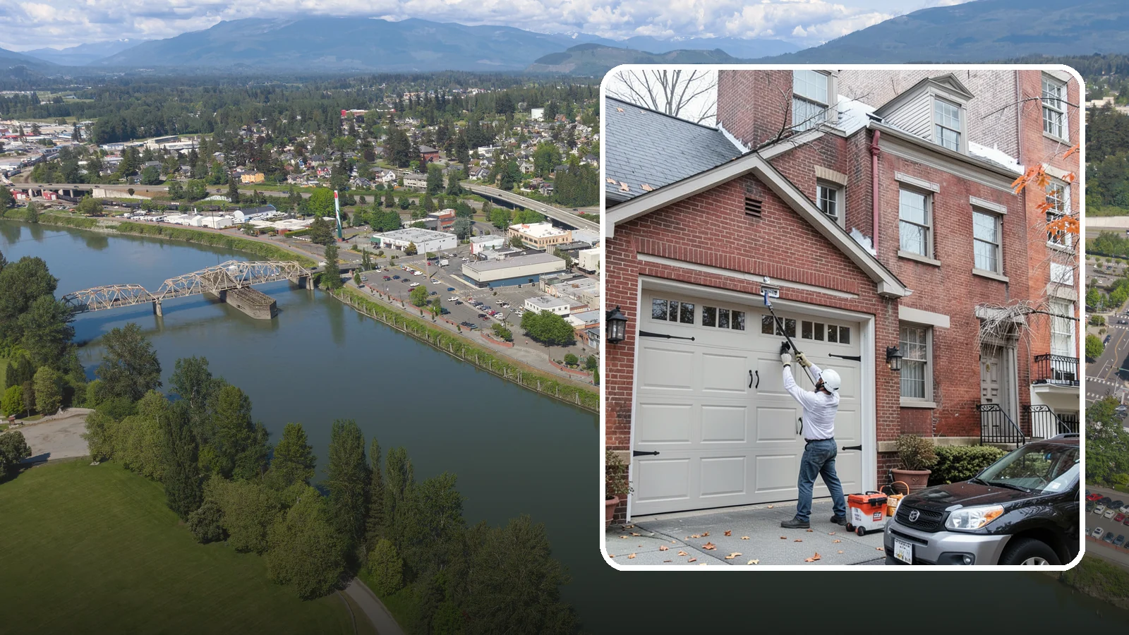 Carriage Garage Door Installation in Mount Vernon, Skagit County, WA - Installing carriage-style garage doors that bring classic swing-out charm with the ease of modern overhead operation.
