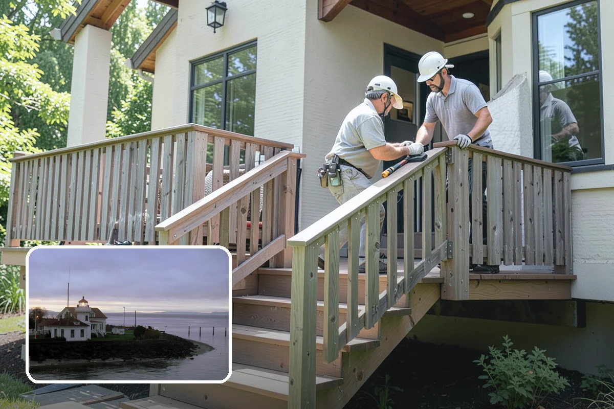Carriage Garage Door Installation in Mukilteo, Snohomish County, WA - Classic carriage look with modern overhead operation