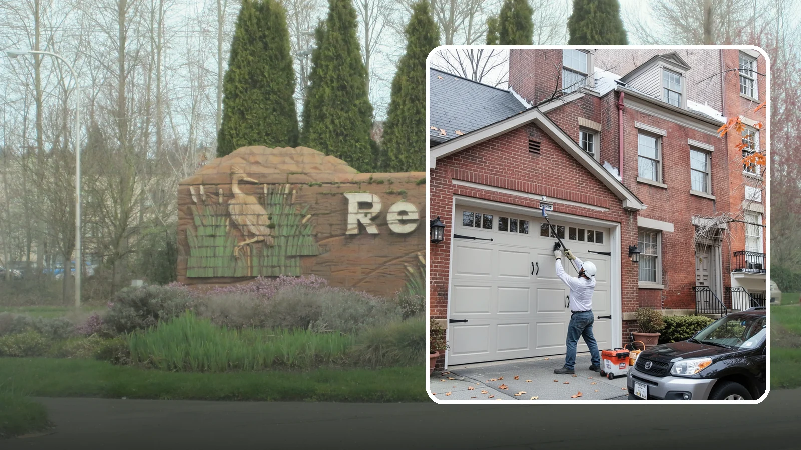 Carriage Garage Door Installation in Renton, King County, WA - Installing carriage-style garage doors that bring classic swing-out charm with the ease of modern overhead operation.