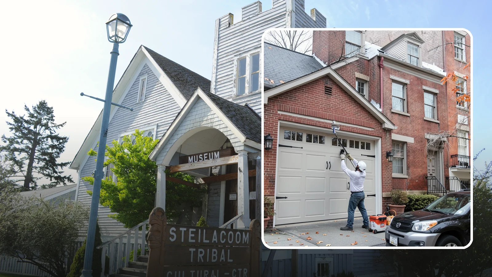 Carriage Garage Door Installation in Steilacoom, Pierce County, WA - Installing carriage-style garage doors that bring classic swing-out charm with the ease of modern overhead operation.