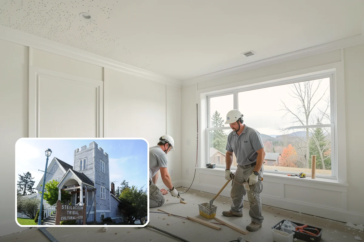 Carriage Garage Door Installation in Steilacoom, Pierce County, WA - Classic carriage look with modern overhead operation