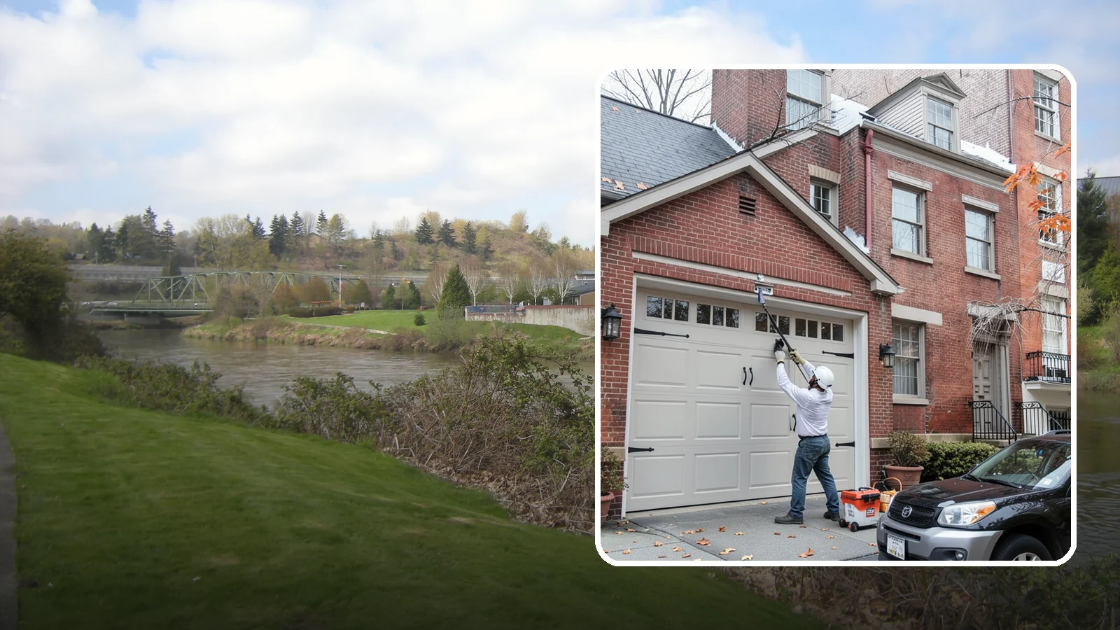 Carriage Garage Door Installation in Tukwila, King County, WA - Installing carriage-style garage doors that bring classic swing-out charm with the ease of modern overhead operation.
