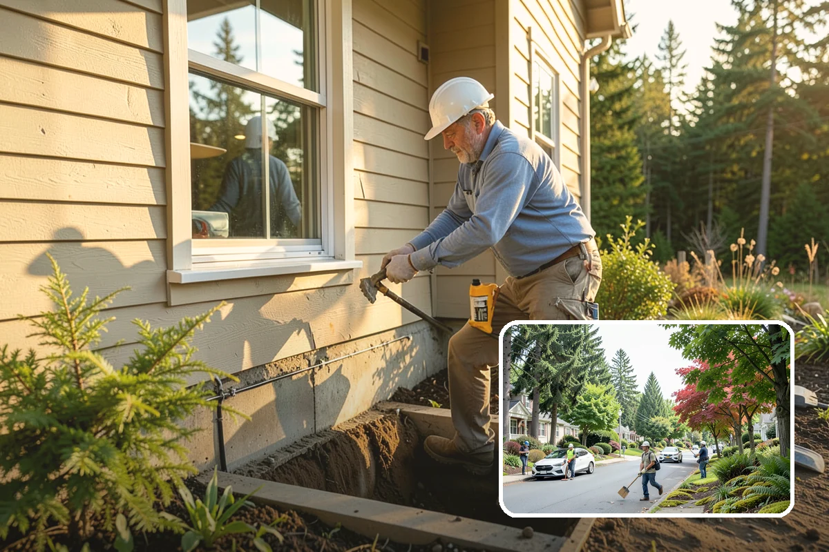 Carriage House Construction in Beaux Arts Village, King County, WA - Vehicle storage and living space in one structure