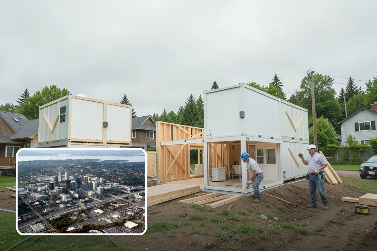 Carriage House Construction in Bellevue, King County, WA - Vehicle storage and living space in one structure