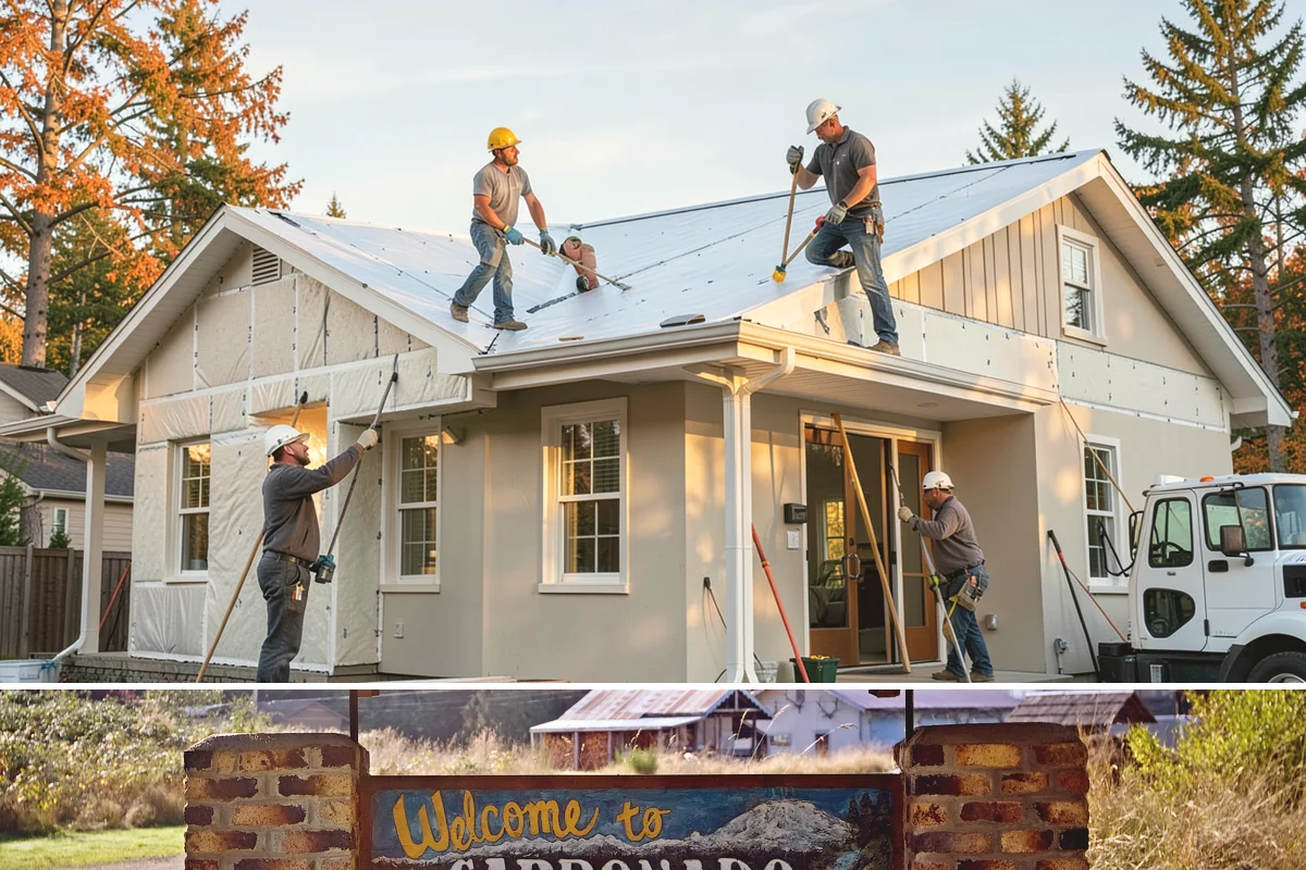 Carriage House Construction in Carbonado, Pierce County, WA - Given the substantial exterior construction, the carriage house shell is best built during the drier late-spring-to-early-fall...