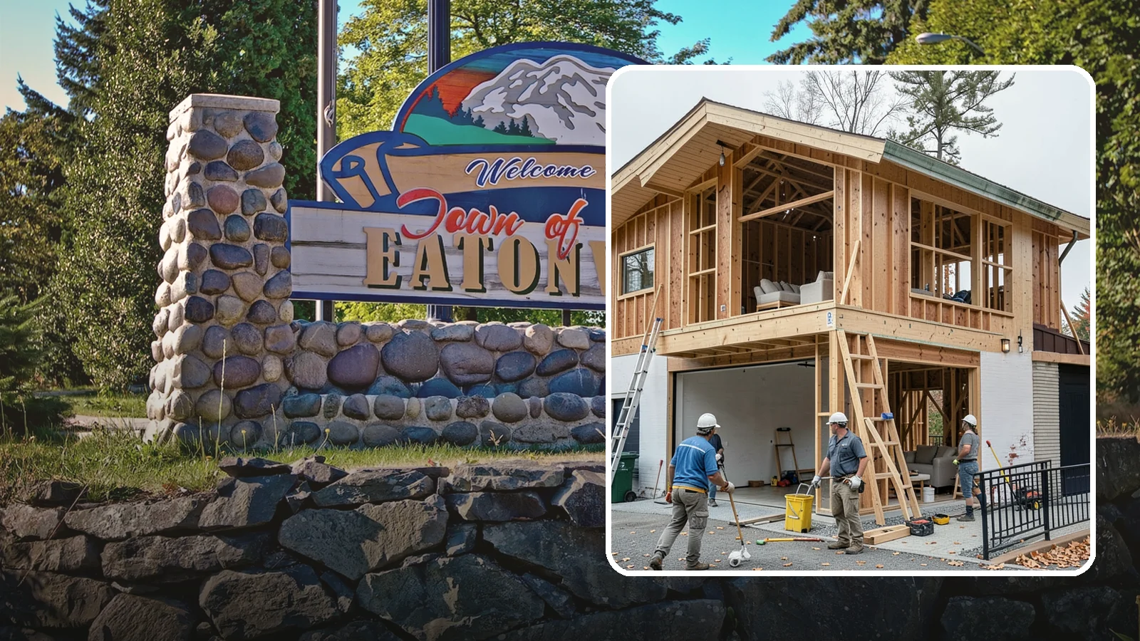 Carriage House Construction in Eatonville, Pierce County, WA - Carriage house construction that pairs vehicle storage below with private living space above on your Western Washington lot.