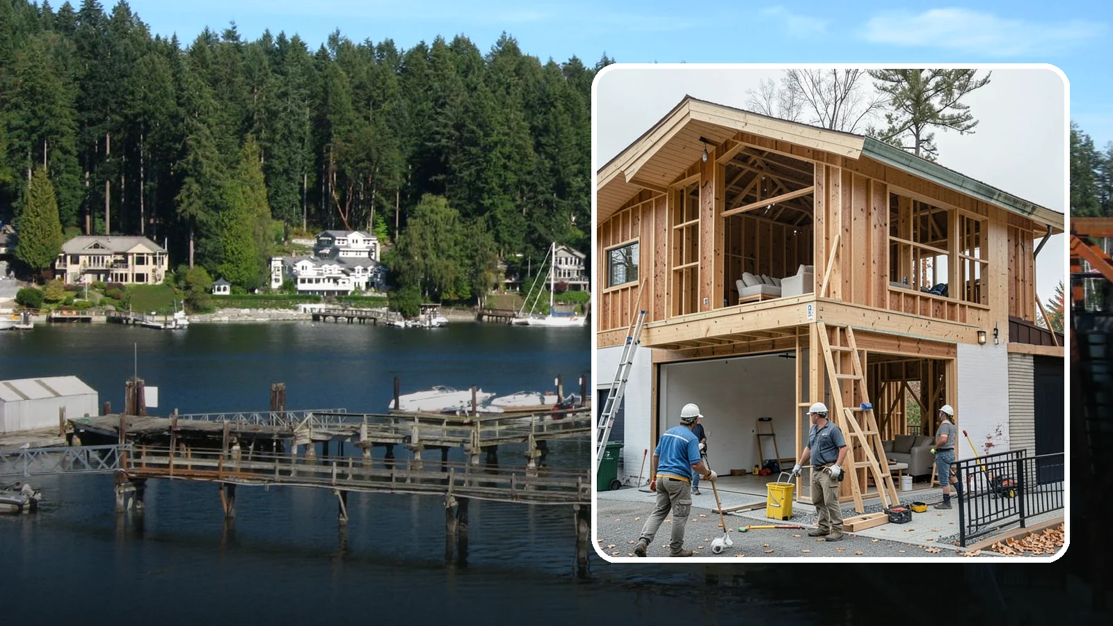 Carriage House Construction in Gig Harbor, Pierce County, WA - Carriage house construction that pairs vehicle storage below with private living space above on your Western Washington lot.