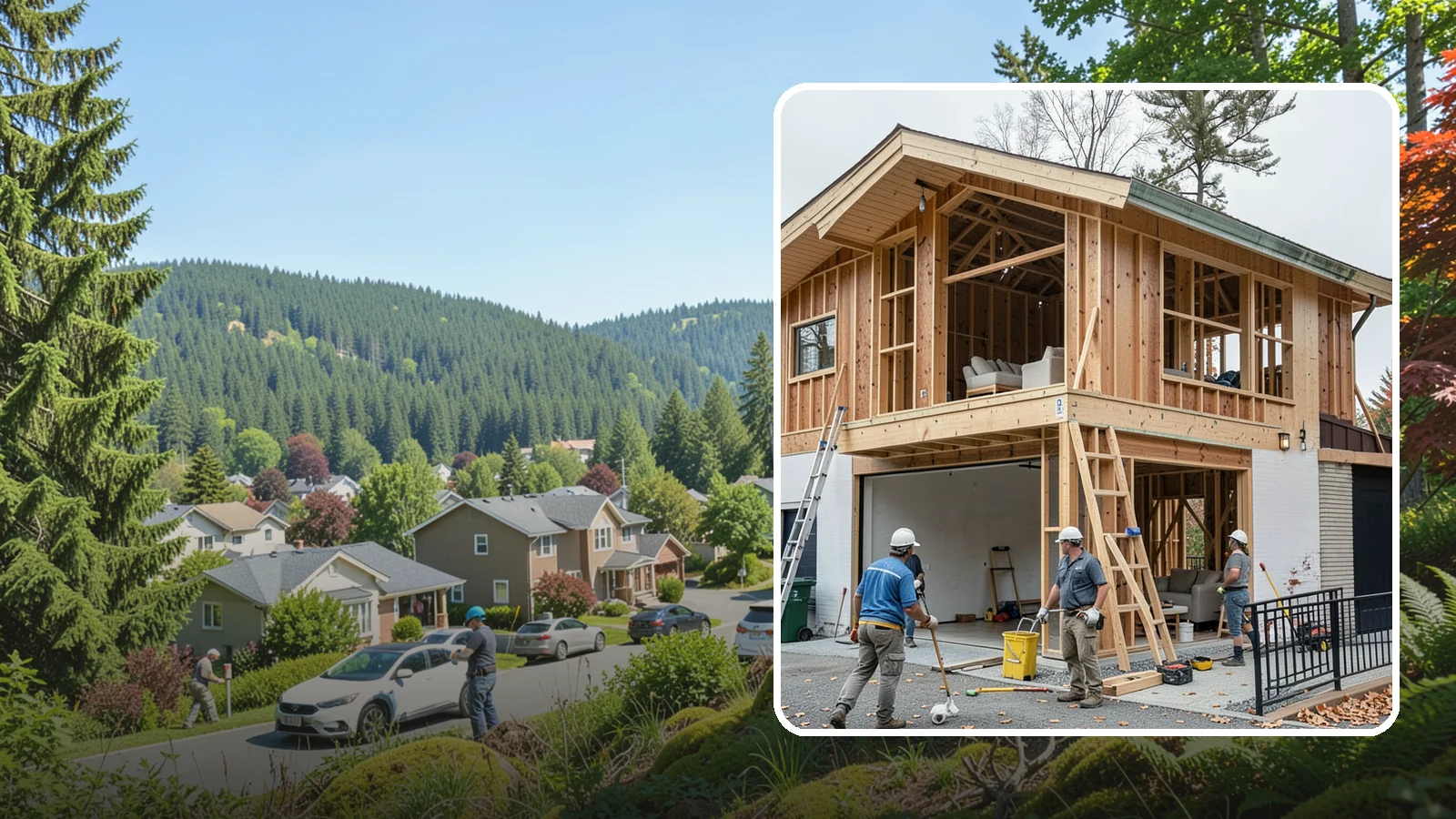 Carriage House Construction in Index, Snohomish County, WA - Carriage house construction that pairs vehicle storage below with private living space above on your Western Washington lot.