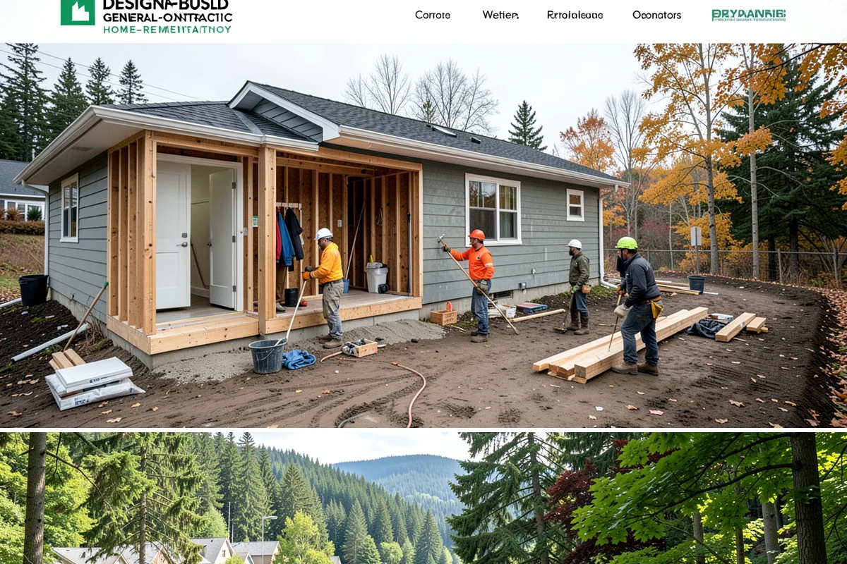 Carriage House Construction in Lake Forest Park, King County, WA - Given the substantial exterior construction, the carriage house shell is best built during the drier late-spring-to-early-fall...