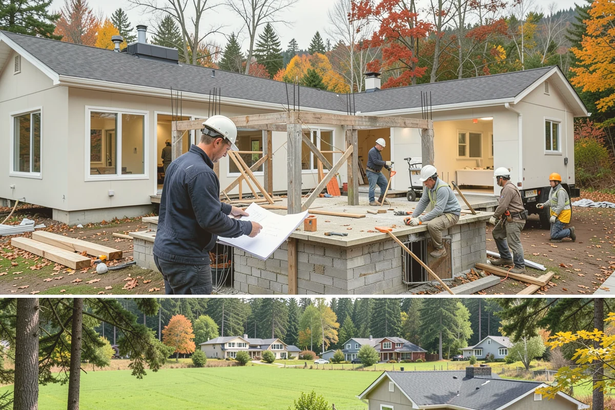 Carriage House Construction in Lyman, Skagit County, WA - Given the substantial exterior construction, the carriage house shell is best built during the drier late-spring-to-early-fall...