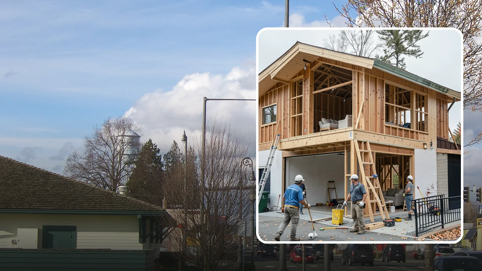 Carriage House Construction in Marysville, Snohomish County, WA - Carriage house construction that pairs vehicle storage below with private living space above on your Western Washington lot.
