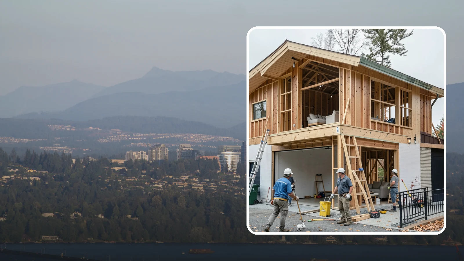 Carriage House Construction in Medina, King County, WA - Carriage house construction that pairs vehicle storage below with private living space above on your Western Washington lot.