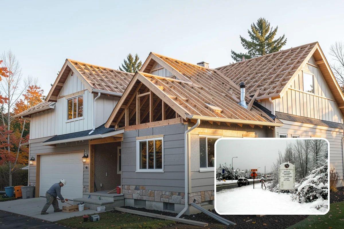 Carriage House Construction in Newcastle, King County, WA - Vehicle storage and living space in one structure