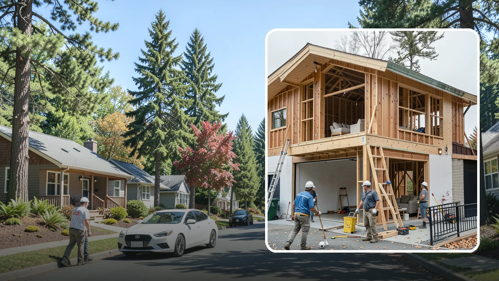 Carriage House Construction in Orting, Pierce County, WA - Carriage house construction that pairs vehicle storage below with private living space above on your Western Washington lot.
