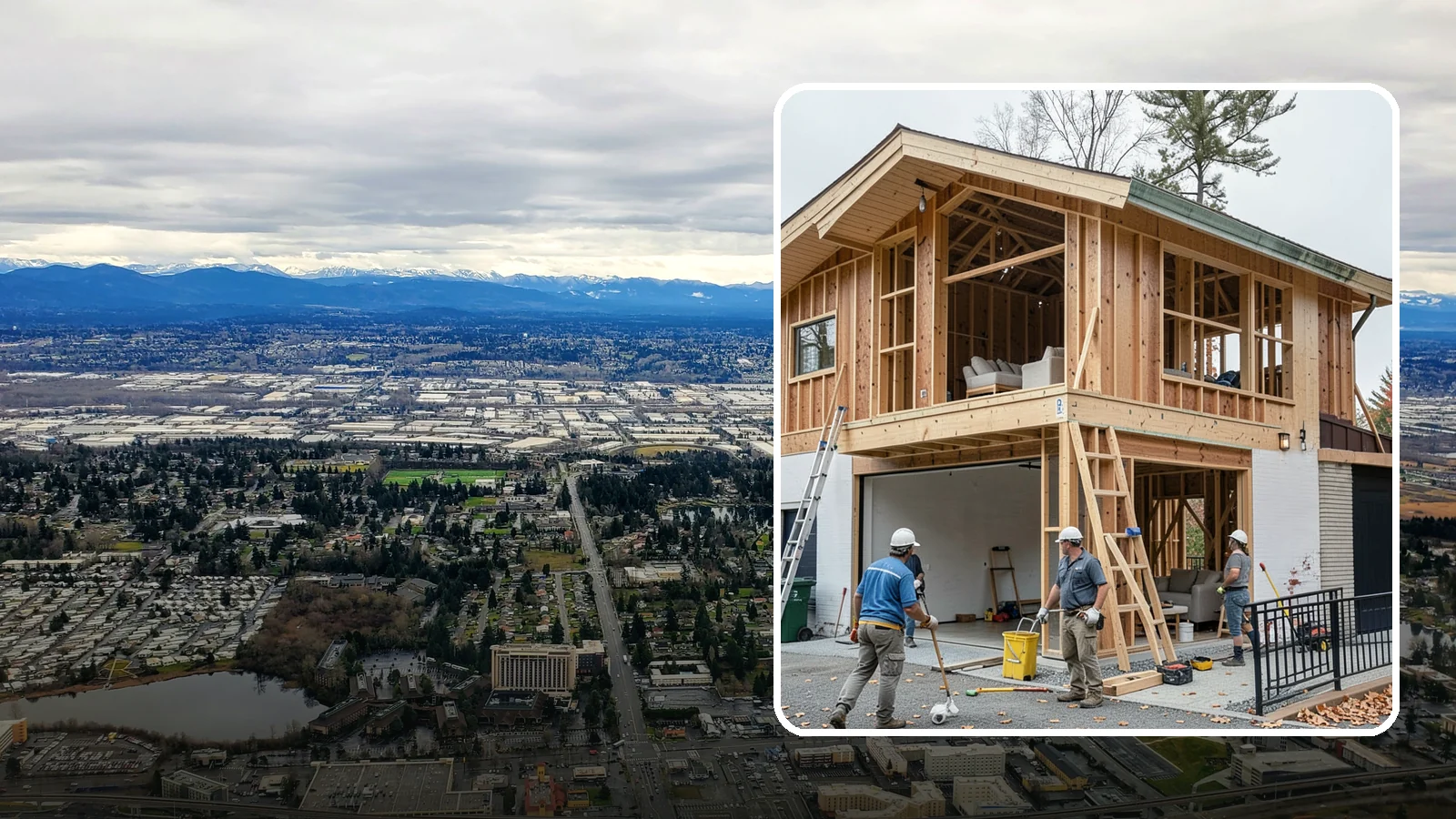 Carriage House Construction in SeaTac, King County, WA - Carriage house construction that pairs vehicle storage below with private living space above on your Western Washington lot.