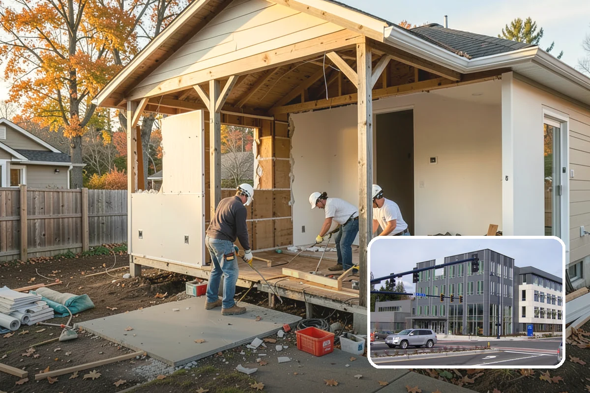 Carriage House Construction in Shoreline, King County, WA - Vehicle storage and living space in one structure