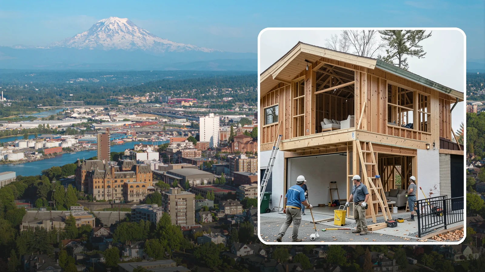 Carriage House Construction in Tacoma, Pierce County, WA - Carriage house construction that pairs vehicle storage below with private living space above on your Western Washington lot.
