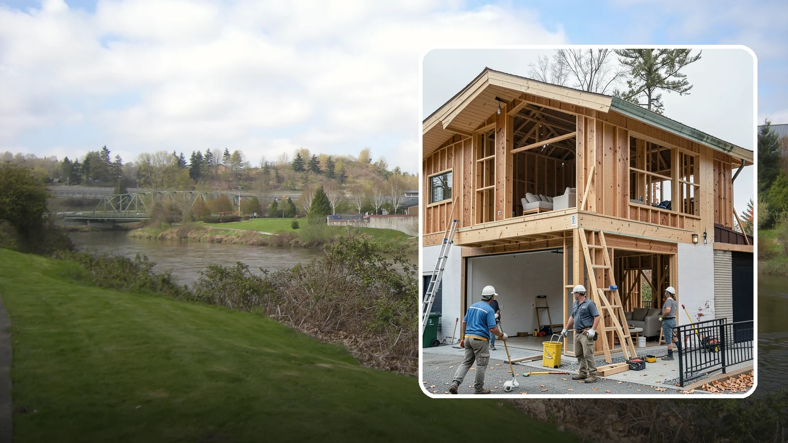 Carriage House Construction in Tukwila, King County, WA - Carriage house construction that pairs vehicle storage below with private living space above on your Western Washington lot.