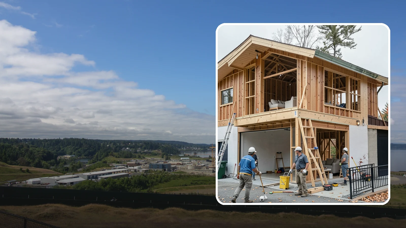Carriage House Construction in University Place, Pierce County, WA - Carriage house construction that pairs vehicle storage below with private living space above on your Western Washington lot.