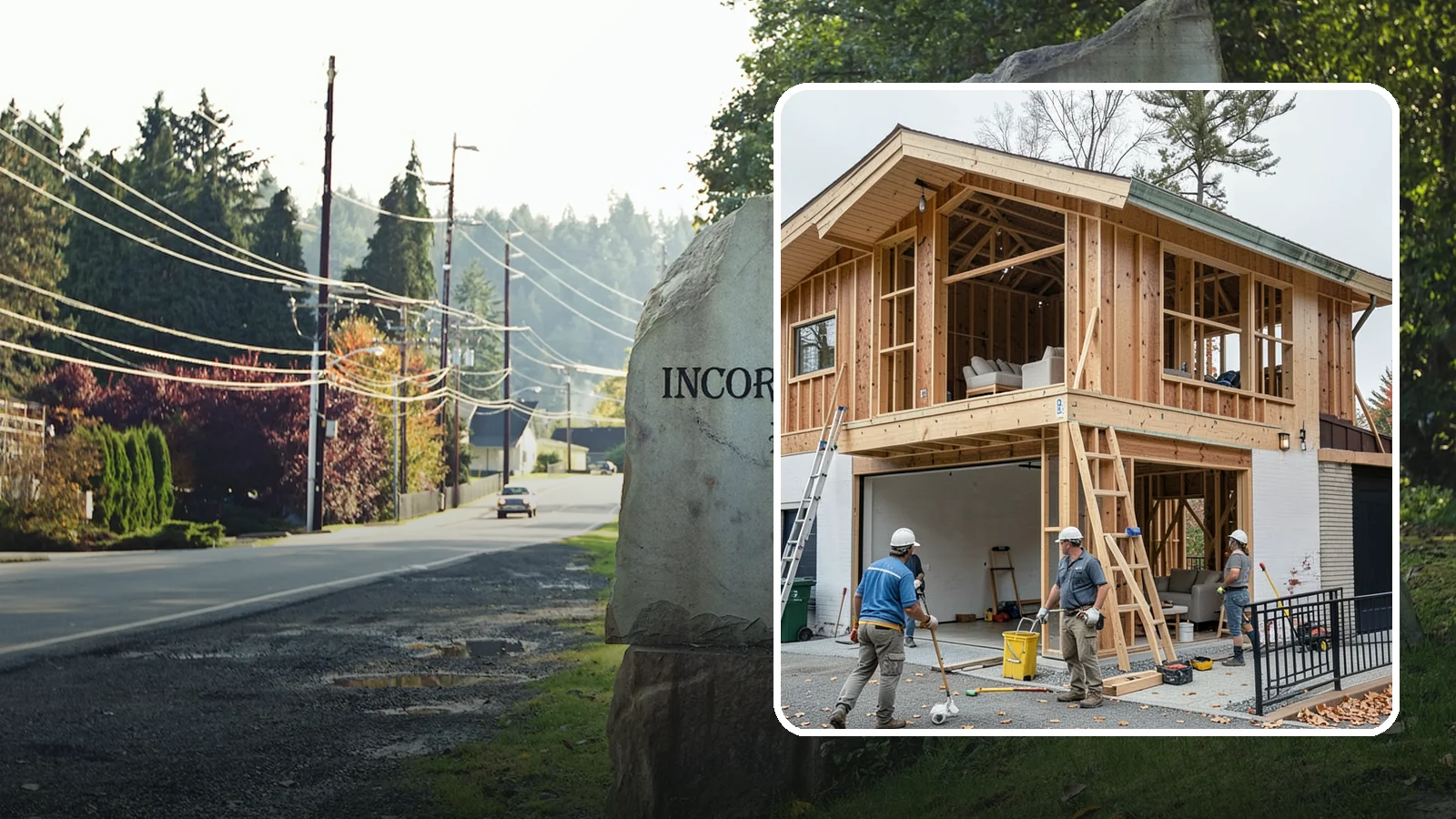 Carriage House Construction in Wilkeson, Pierce County, WA - Carriage house construction that pairs vehicle storage below with private living space above on your Western Washington lot.
