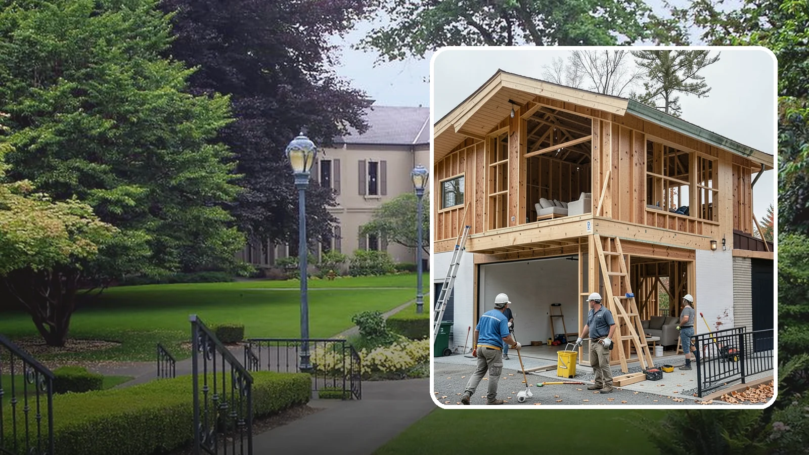 Carriage House Construction in Woodinville, King County, WA - Carriage house construction that pairs vehicle storage below with private living space above on your Western Washington lot.