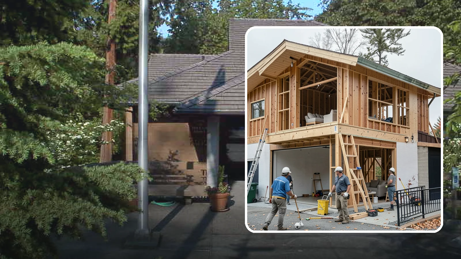 Carriage House Construction in Yarrow Point, King County, WA - Carriage house construction that pairs vehicle storage below with private living space above on your Western Washington lot.
